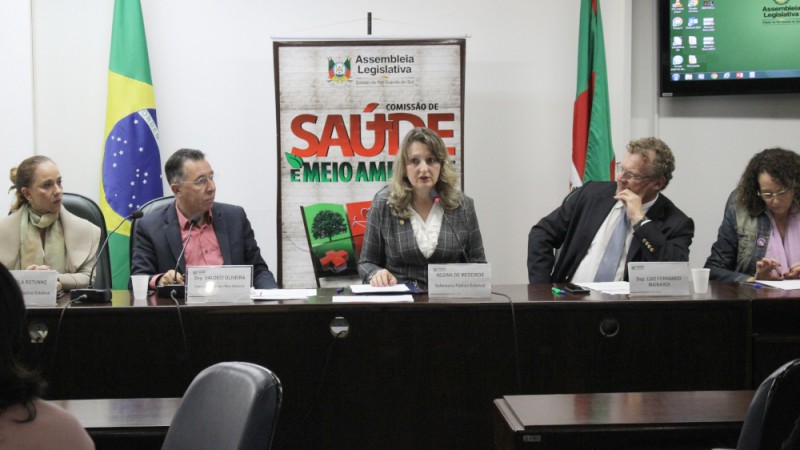 A dirigente do Núcleo de Defesa da Saúde da Defensoria Pública do Estado do Rio Grande do Sul (Nuds – DPE/RS), defensora pública Regina Célia Rizzon Borges de Medeiros, representou a instituição na audiência pública promovida pela Comissão de Saúde e Meio