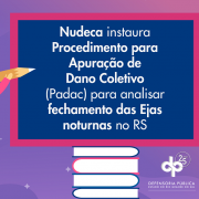 Nudeca instaura PADAC para analisar fechamento das EJAs noturnas