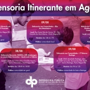 Confira os mutirões da Defensoria Itinerante no mês de agosto 