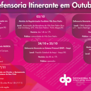 Confira os mutirões da Defensoria Itinerante no mês de outubro