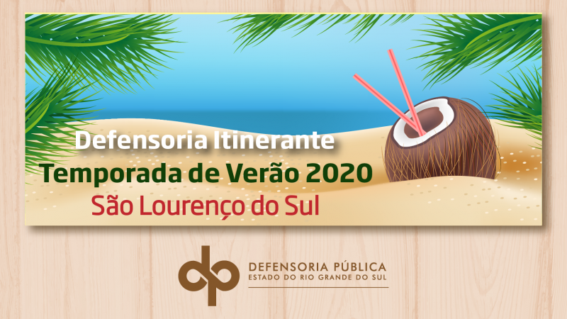 Arte de uma praia cercada por folhas e um côco com dois canudos sobre a areia no canto esquerdo da imagem.
