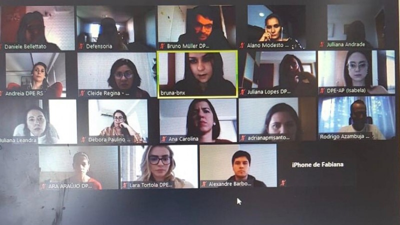 Captura de tela da videoconferência entre todos os participantes da reunião