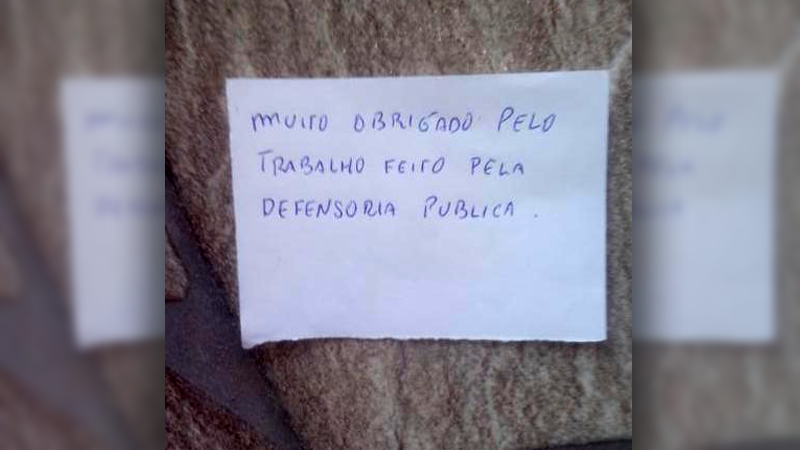 agradecimento trabalho defensoria