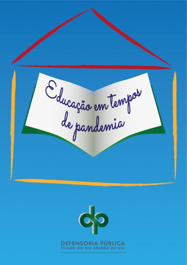 Capa azul com os traços de uma casa abrigando um caderno aberto