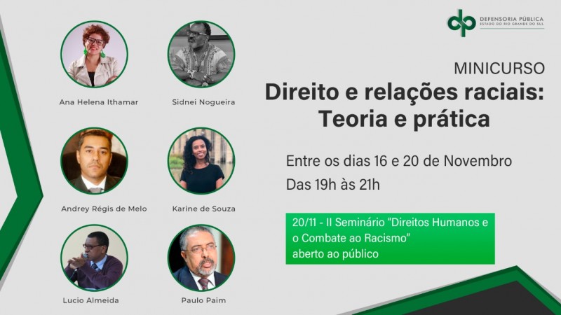 DPE/RS realizará curso e seminário para marcar Semana da Consciência Negra