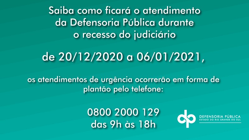 Os atendimentos serão realizados exclusivamente pelo telefone 0800-2000-129