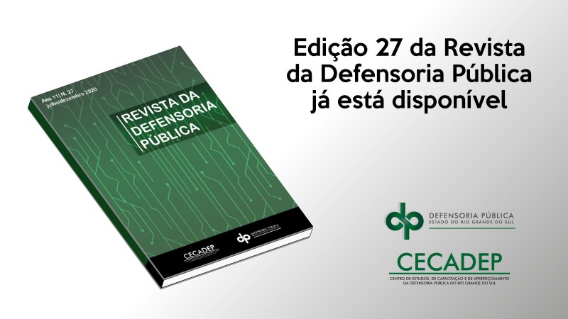 imagem da capa da revista com os dizeres edição 27 da revista da defensoria pública já está disponível