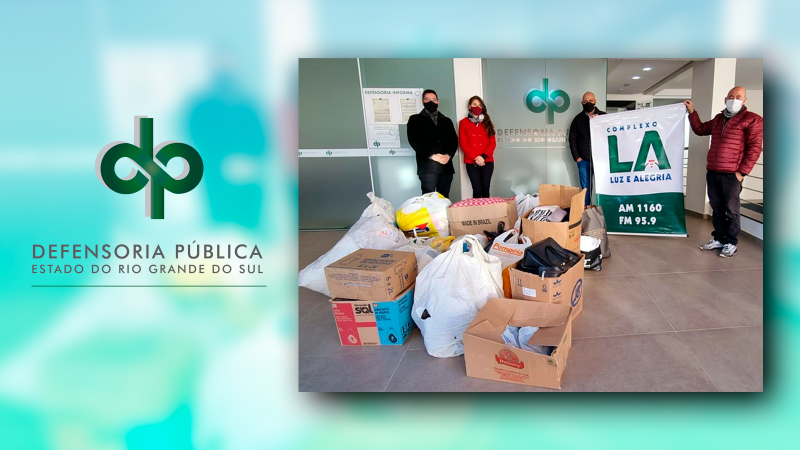 A Defensoria Pública de Frederico Westphalen realizou a entrega das roupas coletadas durante campanha realizada neste mês