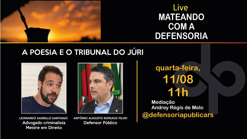 A live será transmitida pelo Instagram da instituição @defensoriapublicars