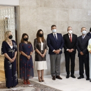 Autoridades durante a posse de Giovanni Conti