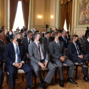 O evento ocorreu no Palácio Piratini, no Salão Alberto Pasqualini. 