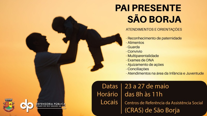 Os atendimentos ocorrem entre os dias 23 e 27 de maio nos CRAS de São Borja. 
