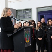 A defensora pública-geral do estado, em exercício, Rafaela Consalter, participou da cerimônia de inauguração