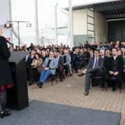 A defensora pública-geral do estado, em exercício, Rafaela Consalter, participou da cerimônia de inauguração