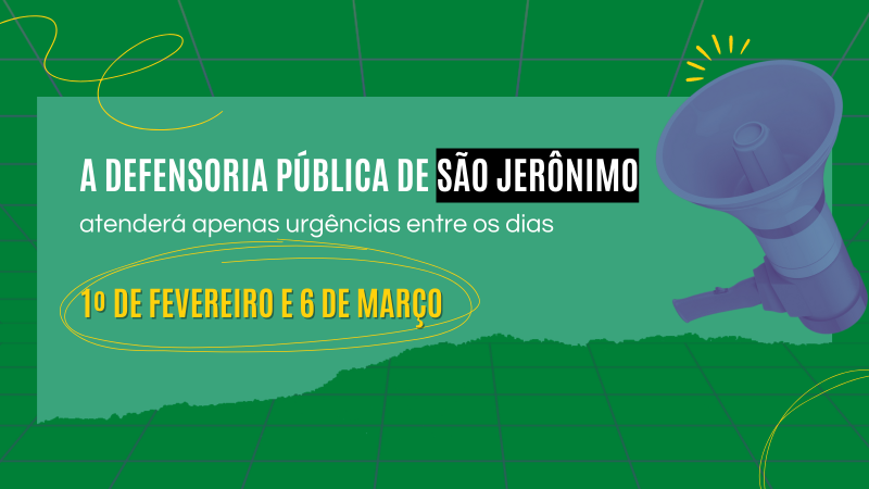 A DPE de São Jerônimo funciona na Avenida Rio Branco, 1099 e abrange também os municípios de Arroio dos Ratos e Barão do Triunfo.