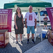 O posto de doações funcionou de manhã e de tarde no Largo do Baronda e arrecadou mais de 150 quilos de alimentos. 