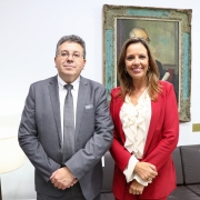 Defensor público-geral, Antonio Flávio de Oliveira, e deputada Delegada Nadine