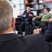 O defensor público-geral do Estado, Antonio Flávio de Oliveira, recebeu a visita institucional do coronel Mário Andreuzza