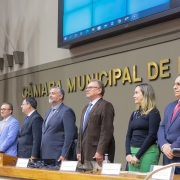 A subdefensora pública-geral para assuntos institucionais, Melissa Torres Silveira, compôs a mesa de autoridades