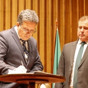 Antonio Flávio de Oliveira passou o cargo para o novo defensor público-geral, Nilton Leonel Arneck Maria