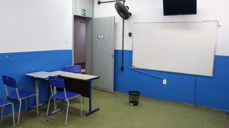 Foto de uma sala de aula