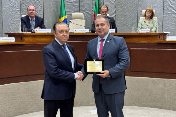 O defensor público-geral, Nilton Arnecke Maria, representou a Defensoria ao receber a homenagem.