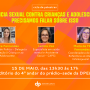 Na arte, vemos a divulgação dos horários e local do evento.