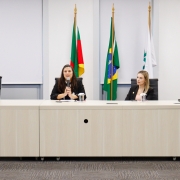 Quatro palestrantes reunidas na DPE.