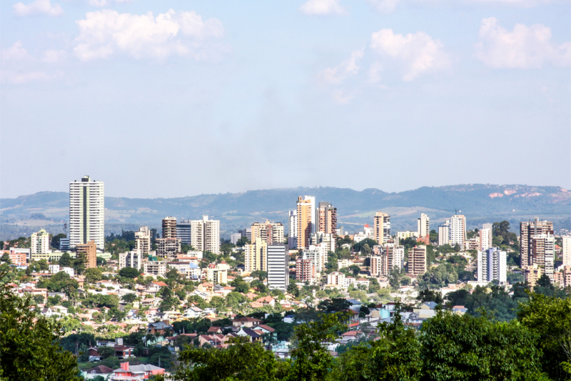 Na foto, é possível ver a cidade de Novo Hamburgo.