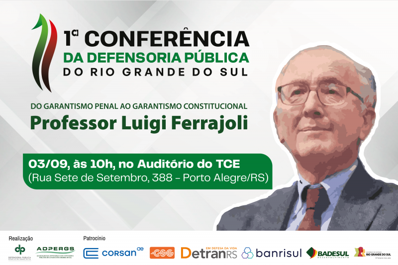 Esta ser&aacute; a primeira vez que o jurista participar&aacute; de um evento promovido pela Defensoria P&uacute;blica ga&uacute;cha. 