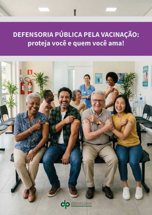 Capa da cartilha Defensoria Pública pela Vacinação